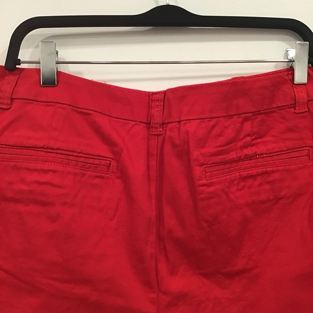 Maison Jules Women's Essential Chino Shorts SZ 12 Red Classic Casual Summer - Picture 8 of 12